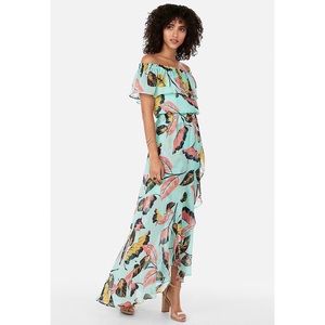 Express Ruffle Off The Shoulder Maxi Dress